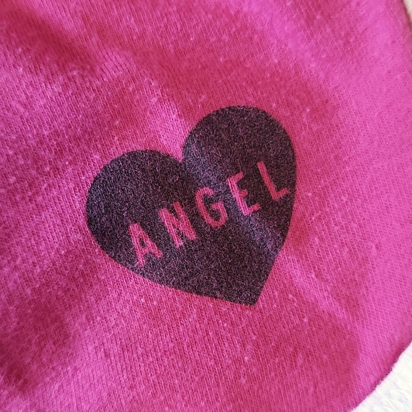 VS Angel Heart Shirt and Shorty Shorts Pink & Black Matching Set Small - Picture 9 of 10